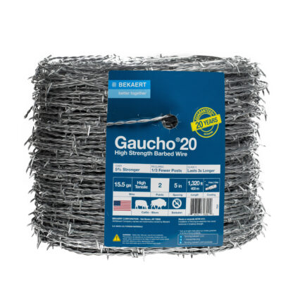 15.5 ga 2 point 5" Class 3 Gaucho® 20 High Tensile Barbed Wire