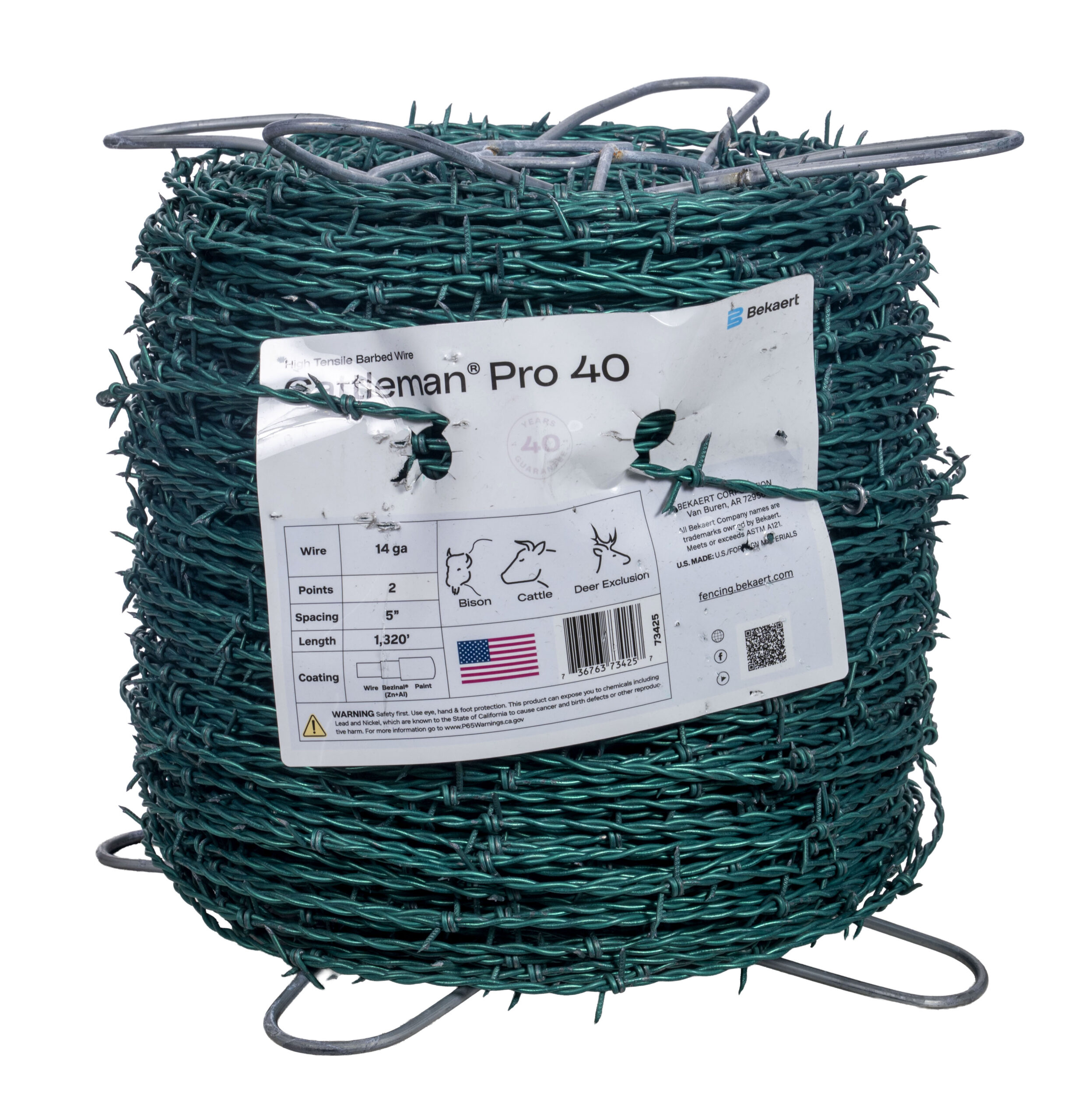 14 ga 2 point 5" Class 3 Cattleman® Pro 40 High Tensile Barbed Wire
